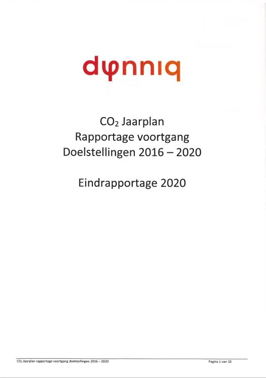 Voortgangsrapportage 2020 CO2 Jaarplan